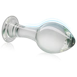 Anal Butt Plug Glass Anal Trainer with Long Neck Crystal Pleasure Wand with Tapered Head Unisex Adult Sex Toy for Men Women Play