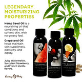 Edible Massage Oil Gift Set Box - 2 Fl. Oz. Bottles - Strawberry, Watermelon, Vanilla