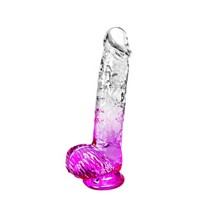 Realistic Clear Cute Purple Dildo - Life Like Adult Sex Toy for Women Pleasure, 6 Inch Fake Small Thin Dildo with Suction Cup fo