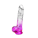Realistic Clear Cute Purple Dildo - Life Like Adult Sex Toy for Women Pleasure, 6 Inch Fake Small Thin Dildo with Suction Cup fo