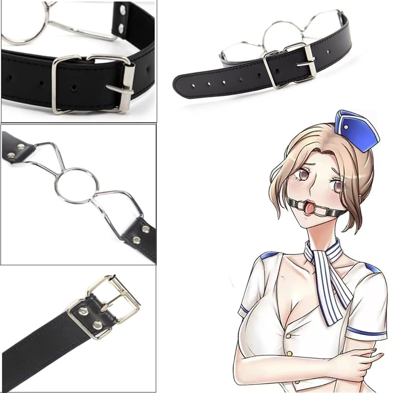 Gag Mouth Leather Bondage SM Open Mouth Gag Bondage Restraints Bite Gag Adult Fetish Sex Toys for Beginners Couples
