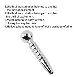 Tabuy Stainless Steel Urethral Sounds Penis Plug Hollow Urethral Dilator Male Short urethral Catheter Plug Sex Toy for Men Ureth
