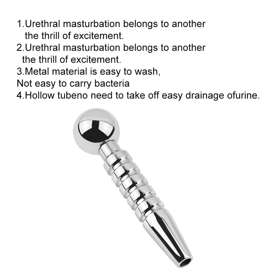 Tabuy Stainless Steel Urethral Sounds Penis Plug Hollow Urethral Dilator Male Short urethral Catheter Plug Sex Toy for Men Ureth