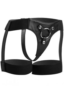Strap U Bardot Garter Belt Style Strap on Harness, Black (ad975)