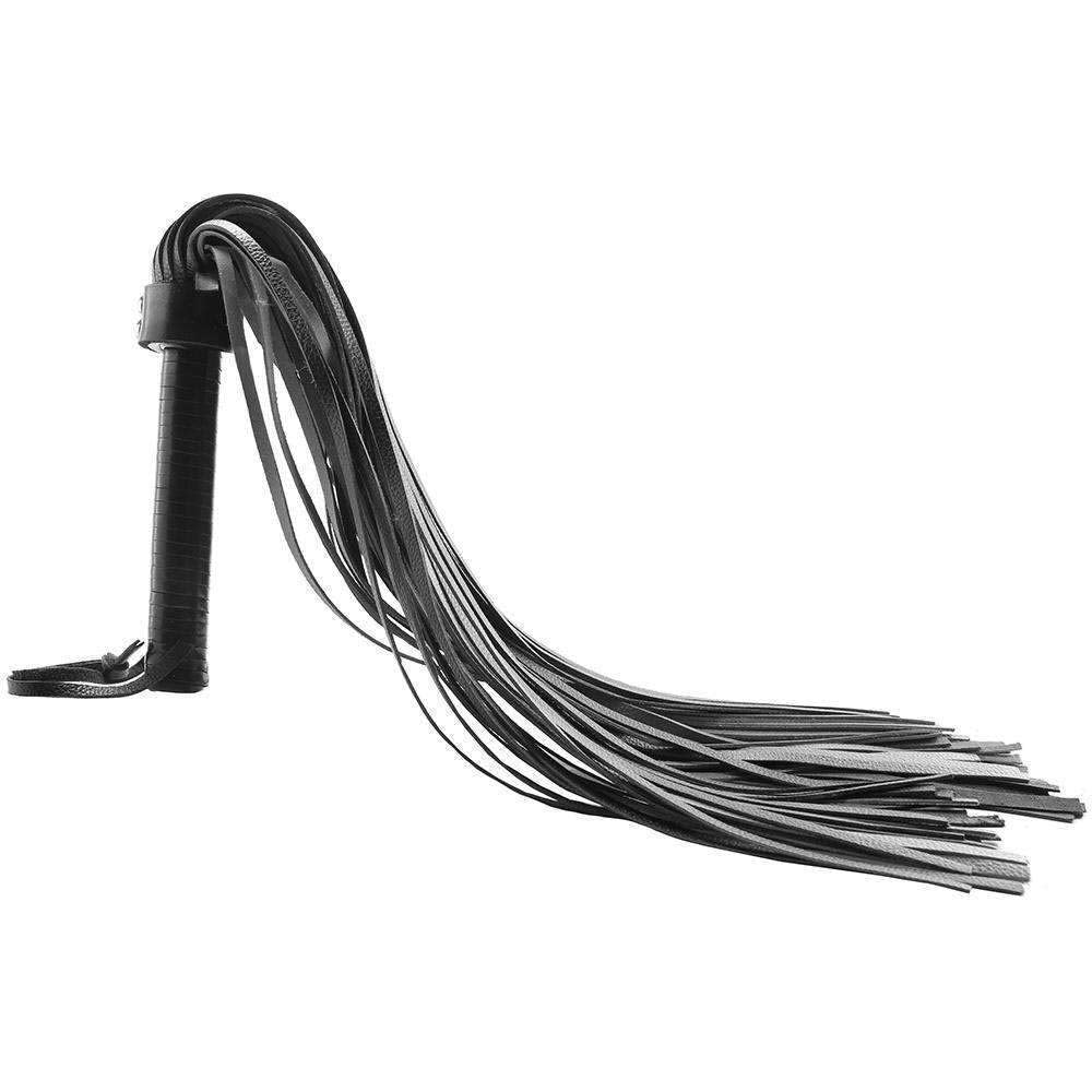 Rouge Garments Leather Handle Flogger, Black