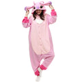 Wishliker Halloween Stitch Kigurumi Onesie Pajamas Costume Unisex Adult Pink XL