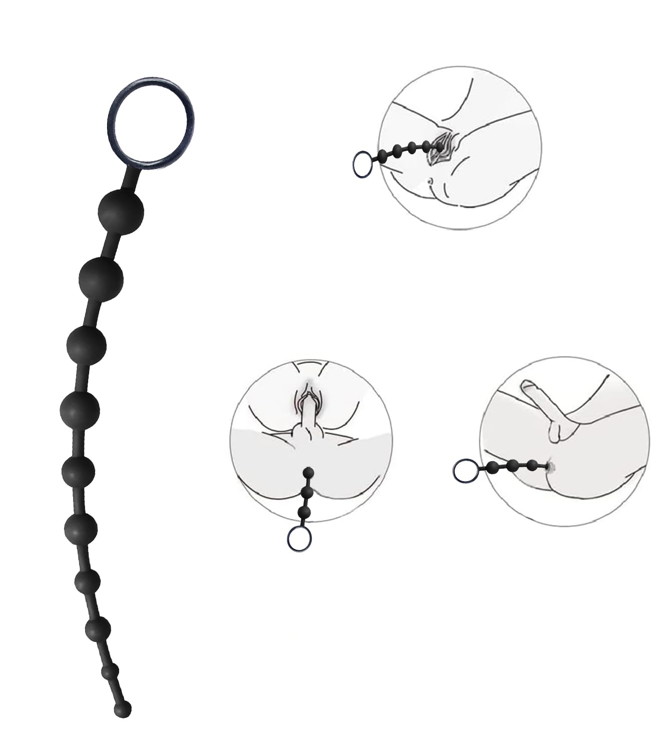 10 Balls Anal Beads Butt Plug, Soft Adult Sex Toys, Anal Sex Toy Waterproof Plug for Adult Sex Games, Men, Women and Couples