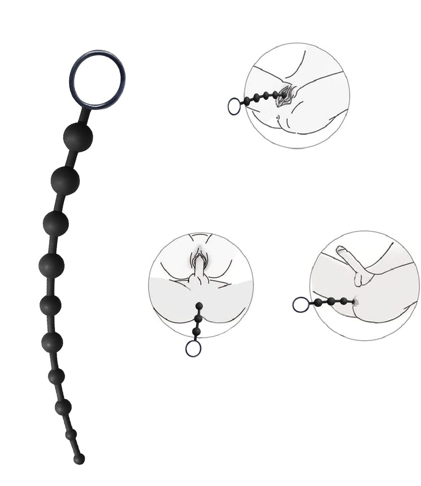 10 Balls Anal Beads Butt Plug, Soft Adult Sex Toys, Anal Sex Toy Waterproof Plug for Adult Sex Games, Men, Women and Couples