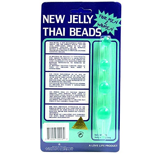 Golden Triangle Jelly Thai Anal Beads - Green