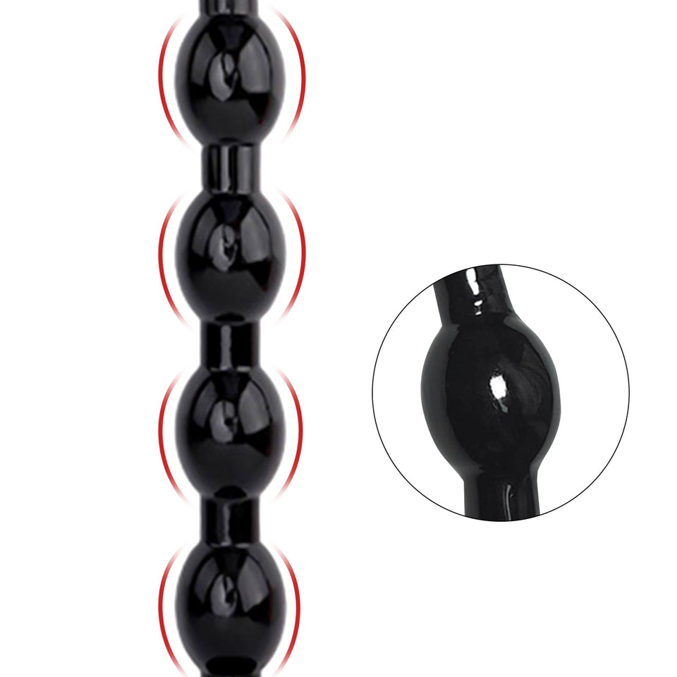 19.25 Inches Super Long Anal Beads Butt Plugs with 8 Thick Anal Balls Ultra Soft Anal Chain Anal Sex Toys with Strong Suction Cu