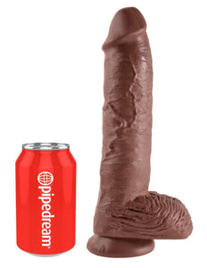 King Cock - 10In Cock W/ Balls Brown