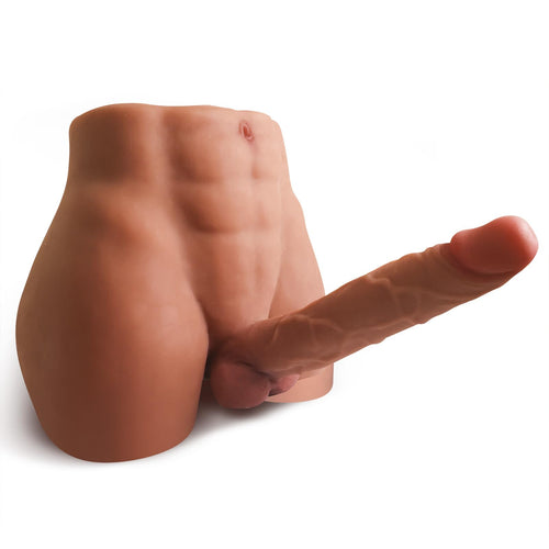 AUSLOVE 17LB Male Sex Doll Torso for Women with Flexible Dildo, Realistic Sex Doll Ass with Tight Anal for Men Masturbation, Uni