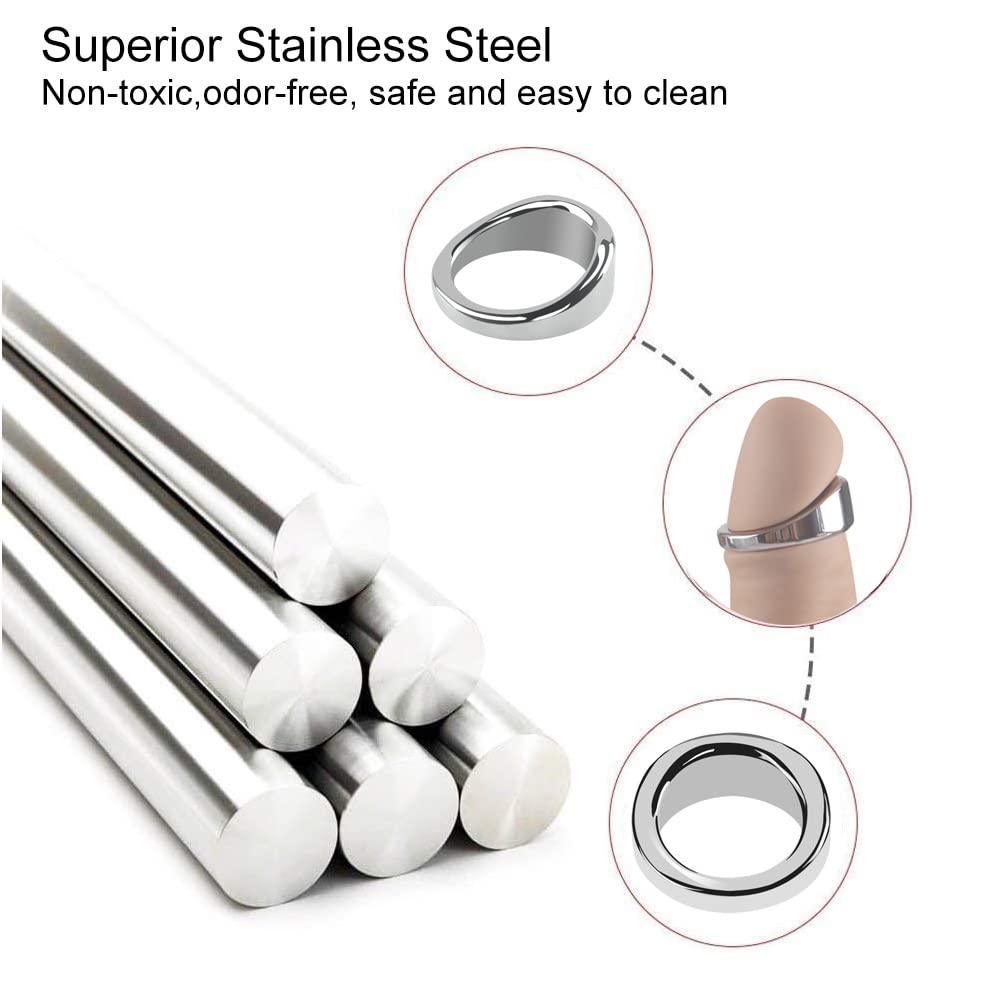 Tabuy Stainless Steel Male Cock Ring Glans Ring Metal Penis Ring Delayed Ejaculation Increase Stimulation Sex Toys for Men (X-La