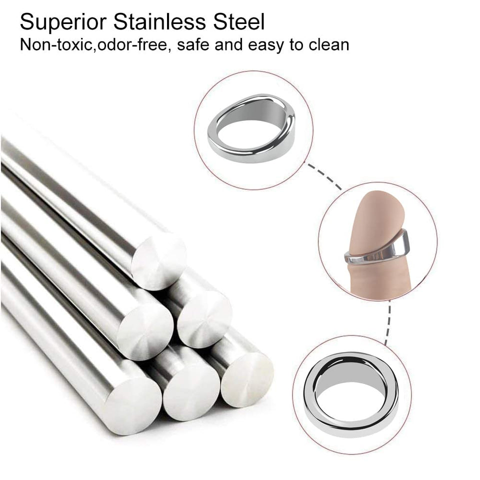 Tabuy Stainless Steel Male Cock Ring Glans Ring Metal Penis Ring Delayed Ejaculation Increase Stimulation Sex Toys for Men (X-La