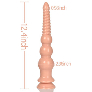 MEBAULT 12.4 inch Anal Beads Trainer with Suction Cup Flesh Butt Plug Cone Anal Stretcher Prostate Massager Dilator Sex Toy for