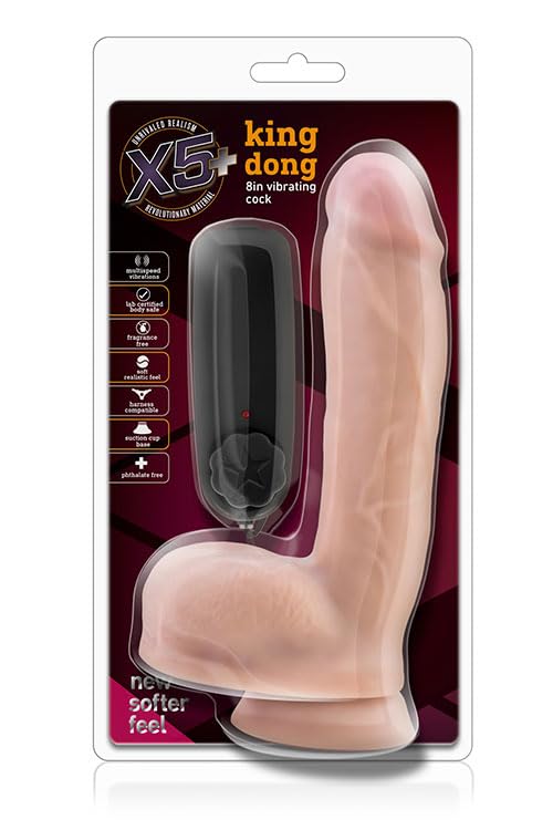 X5 Plus - King Dong - 8 Inch Vibrating Cock - Vanilla