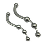 Metal Double-Headed Dildo Female G-Spot Stimulation Pull Bead Anal Plug Massage Masturbation Device Adult Sex Toy