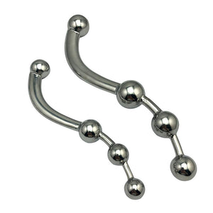 Metal Double-Headed Dildo Female G-Spot Stimulation Pull Bead Anal Plug Massage Masturbation Device Adult Sex Toy