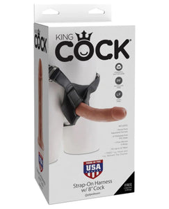 King Cock Strap On Harness W/ 8 In Cock Tan