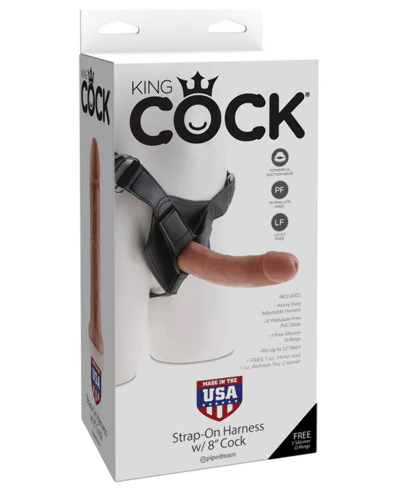 King Cock Strap On Harness W/ 8 In Cock Tan