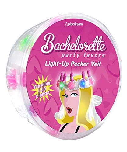 (D) Bachelorette Party Favors Flashing Light Up Pecker Veil