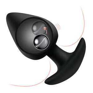 Strawberry Shaped Silicone Anal Plug with Roller Ball Inside for Multi-Dimensional Stimulation. Body-Curved disign: Wearable Sex
