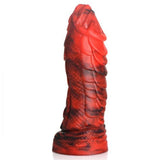(D) Creature Cocks Fire Drago Scaly Silicone Dildo