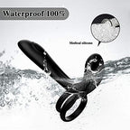 Couple Vibrator With Dual Penis Ring, 10 Vibrating Mode G-Spot And Clitor Simulator 3 In 1 Vibrator Rechargeable Waterproof Adult Sex Toy With Remote Control For Couple