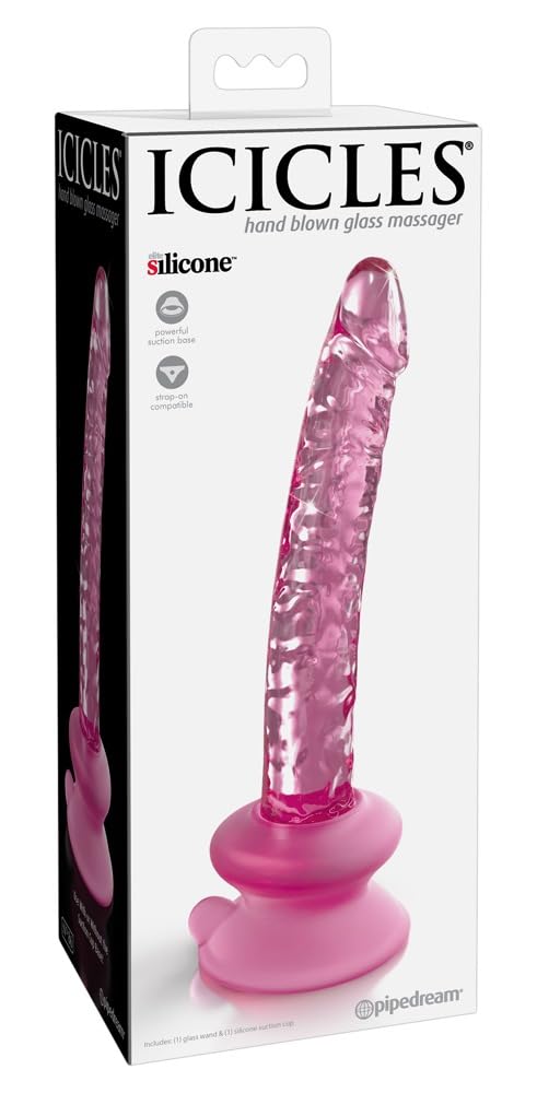 PIPEDREAM - Icicles No. 86 - Glass Suction Cup Dildo - Pink