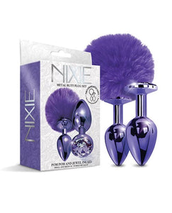 Nixie Metal Butt Plug Set Pom&Jewel Pu