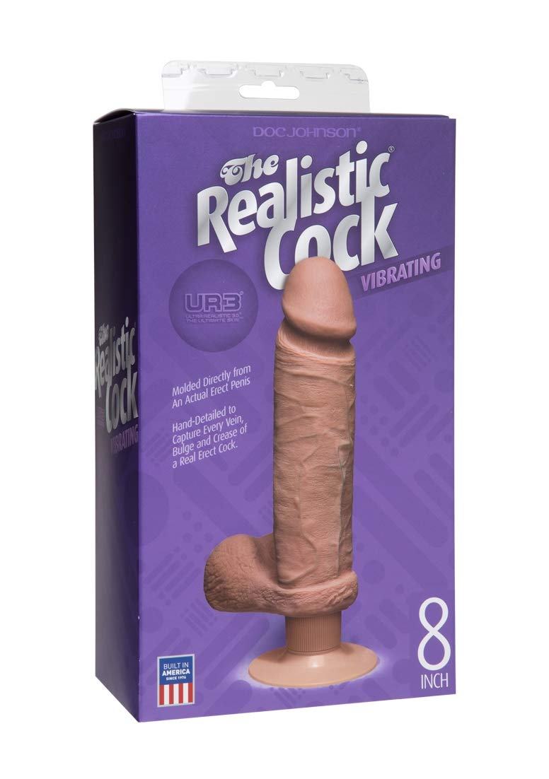The Vibro Realistic Cock Ur3 Vibrator Mulatto, 8 Inch
