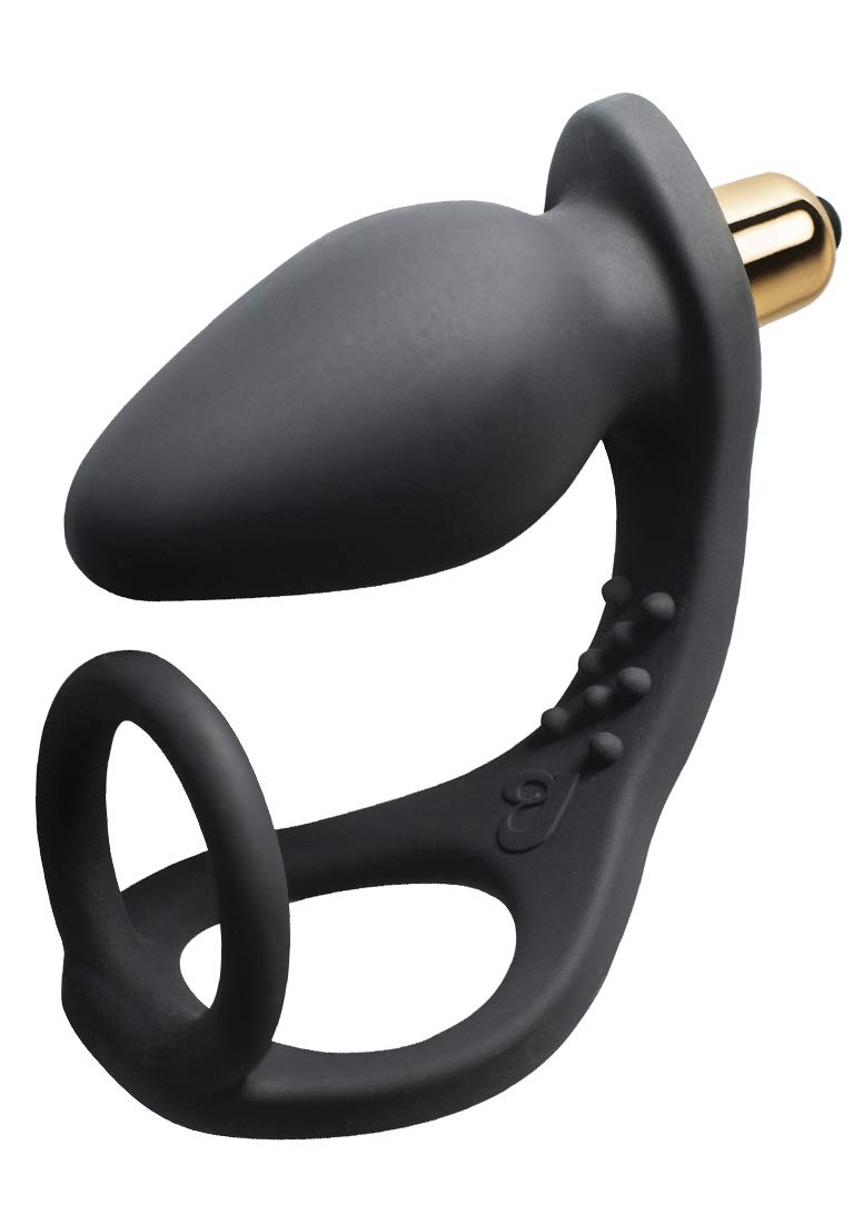 Rocks Off Zen Black C Ring With Vibrating Prostrate Probe