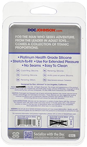 Titanmen Cock Ring Silicone Double Pk-Bk