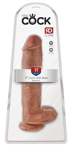 King Cock 11In Cock With Balls - Tan