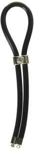(Wd) C-Ring Lasso Silver Empir Slider W/Gem Bead Silicone Black
