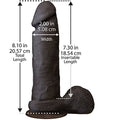 Realistic Cock Ultraskyn Black 8In