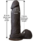 Realistic Cock Ultraskyn Black 8In