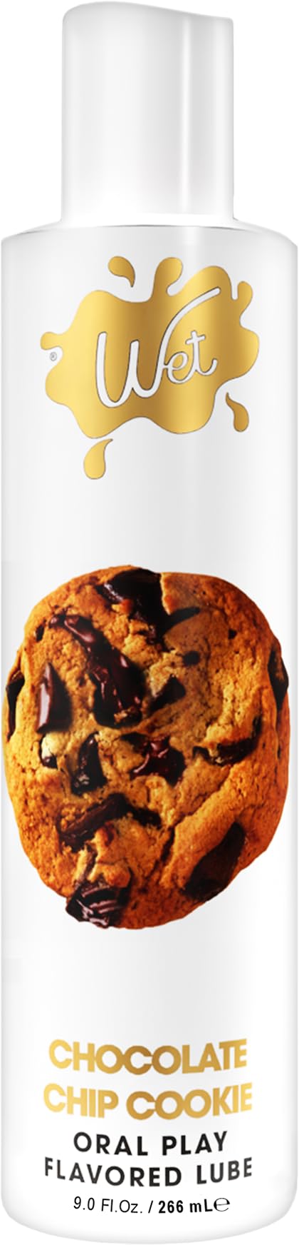 Wet Chocolate Chip Cookie Flavored Edible Lube for Men, Women and Couples | Long-Lasting, Condom Safe, Sugar Free, 9 fl oz