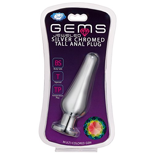 Cloud 9 Novelties Cloud 9 Novelties Gems Silver Chrome Tall Plug, Medium