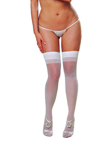 Sheer Thigh High White Q/S
