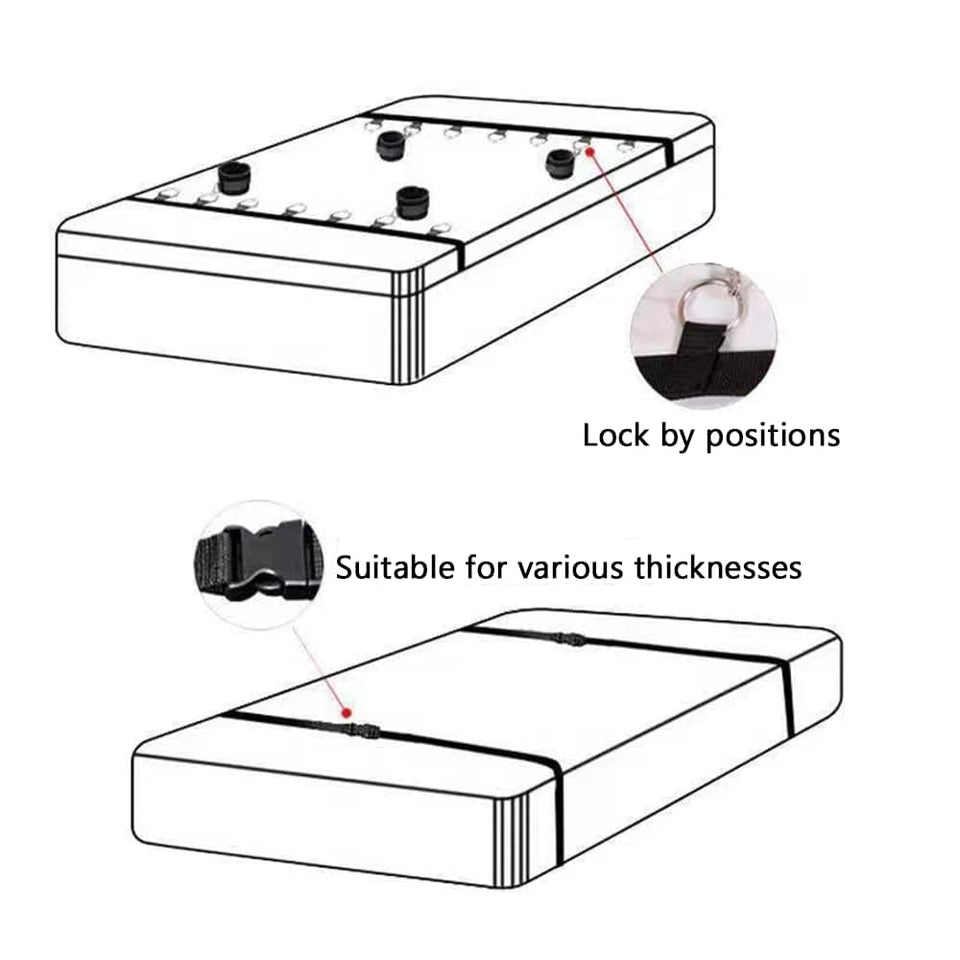 generic BDSM Bed Straps Restraints Sex Plush Tie Downs Under Mattress Adult Play Spreaders Bar Legs and Hands, Bondge Ties for K