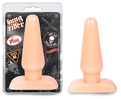 Hung Ride Butt Plug, Beige, Medium