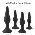 Butt Plugs Trainer Silicone Anal Plugs Beginners Starter Set For Women And Men Soft Silicone Plugs Toys Trainer 4 Piece Set (Black)