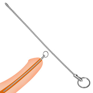 Kutocesy Stainless Penis Plug Urethra Sounding with Cockring Different Size Urethral Dilator Sex Toy for Male Masturbating Rod B