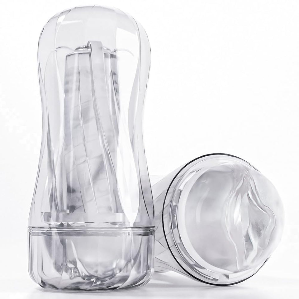 Male Masturbator Sex Toy for Men - Portable Transparent Manual Sucking Pocket Pussy Masturbation Cup with 7.5 Depth Lifelike Tex