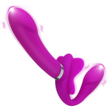 Kocapink Strapless Strap On Dildo G-spot Vibrator, Double Ended Vibrating Lesbian Sex Toys, Clitoral Stimulator with 12 Vibratio
