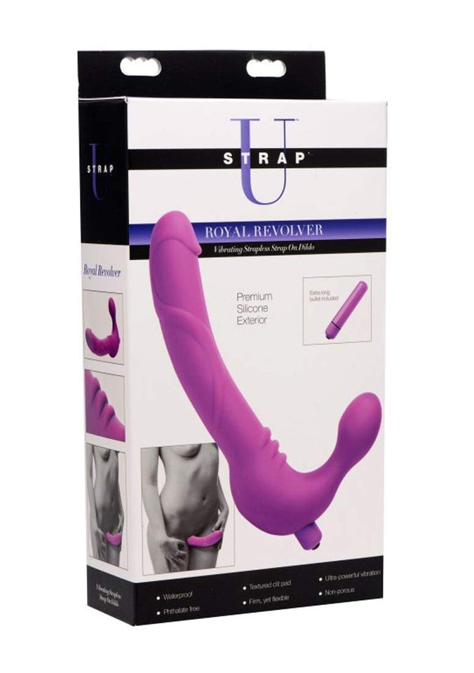 Strap U Royal Revolver Vibrating Strapless Silicone Strap On Dildo
