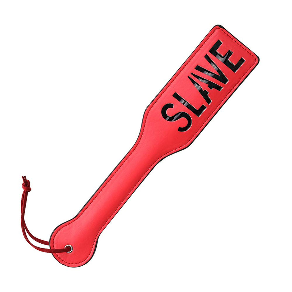VENESUN SLAVE Spanking Paddle for BDSM Play, 12.8inch Faux Leather Paddle for Adults Sex Toys, Red