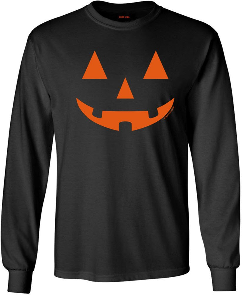 Joe s USA Jack O  Lantern Pumpkin Halloween Long Sleeve T-Shirt-3XL-Black