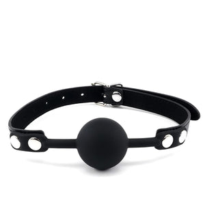 Bondage Toys Open Mouth Silicone Ball Gag for Sex, BDSM Bondage Restraints Sex Gag Muzzles (Black-2)